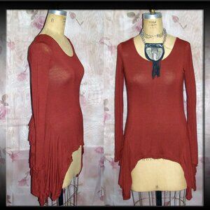 New XS-M 2-8 Vivienne Tam long sleeve Ruffle long top